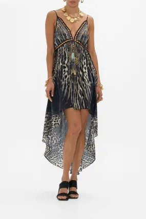 STRAPPY HIGH LOW DRESS WITH POCKETS CAT WORSHIP