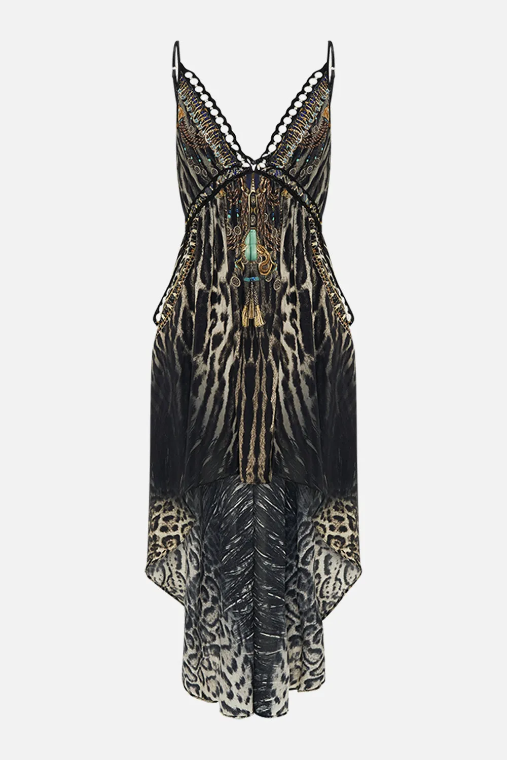 STRAPPY HIGH LOW DRESS WITH POCKETS CAT WORSHIP