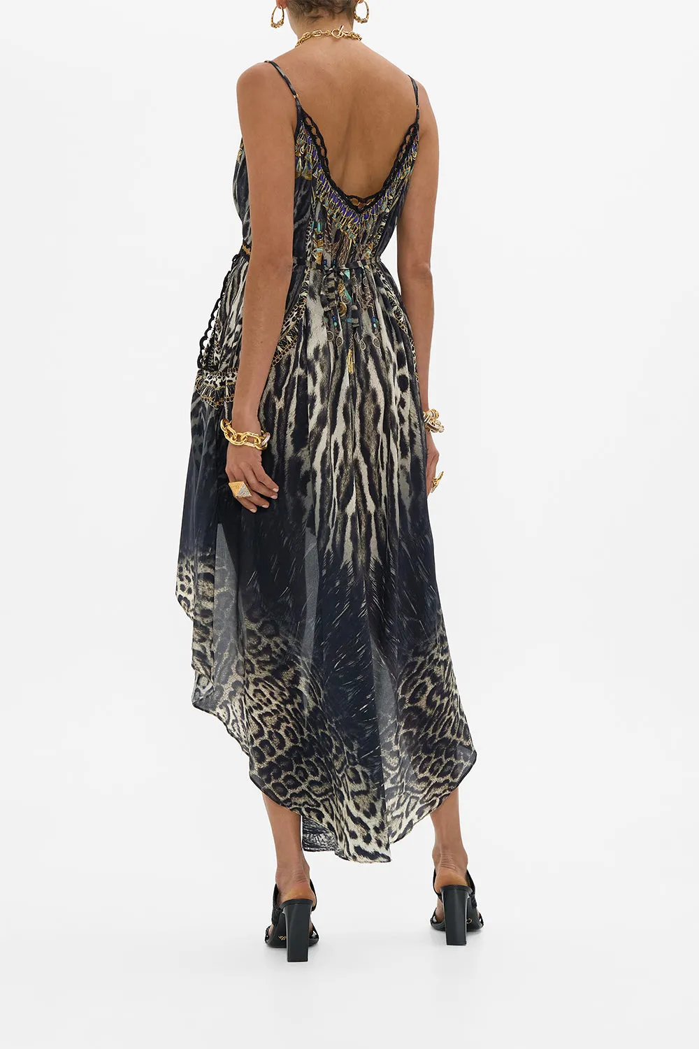 STRAPPY HIGH LOW DRESS WITH POCKETS CAT WORSHIP