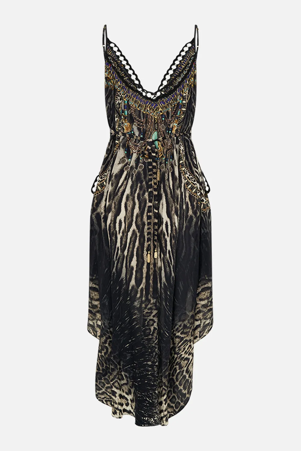 STRAPPY HIGH LOW DRESS WITH POCKETS CAT WORSHIP