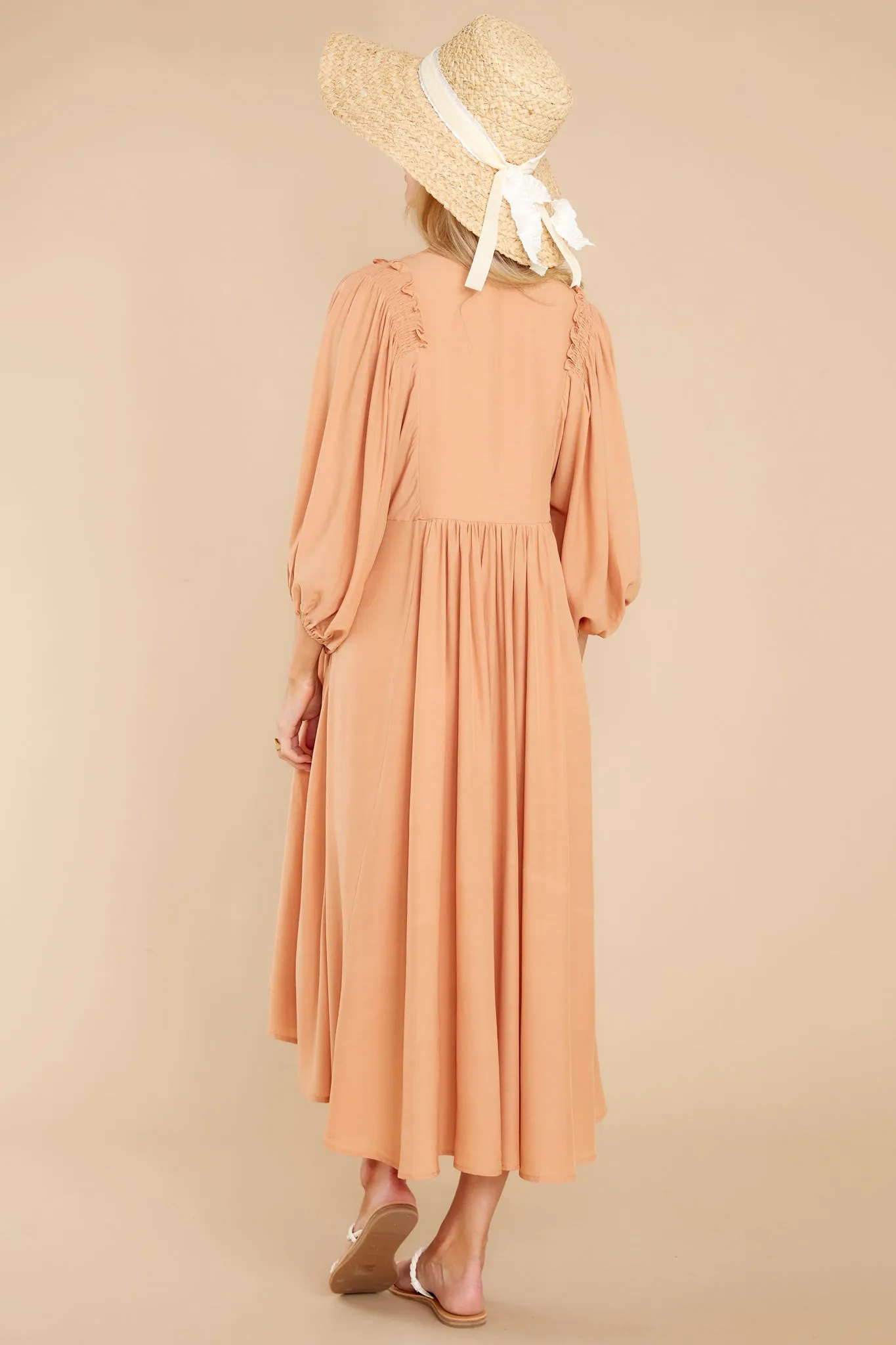Sweet Interlude Apricot High-Low Dress