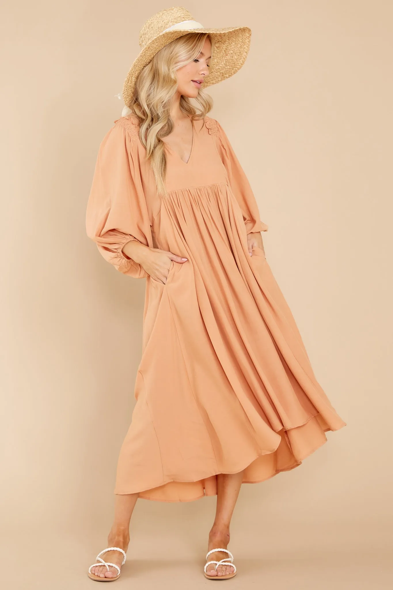 Sweet Interlude Apricot High-Low Dress