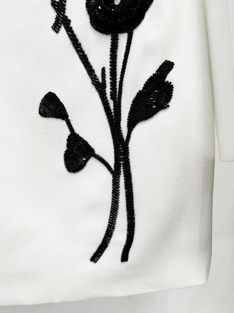 Trend4us Women's Chic Applique Flower Mini Dress