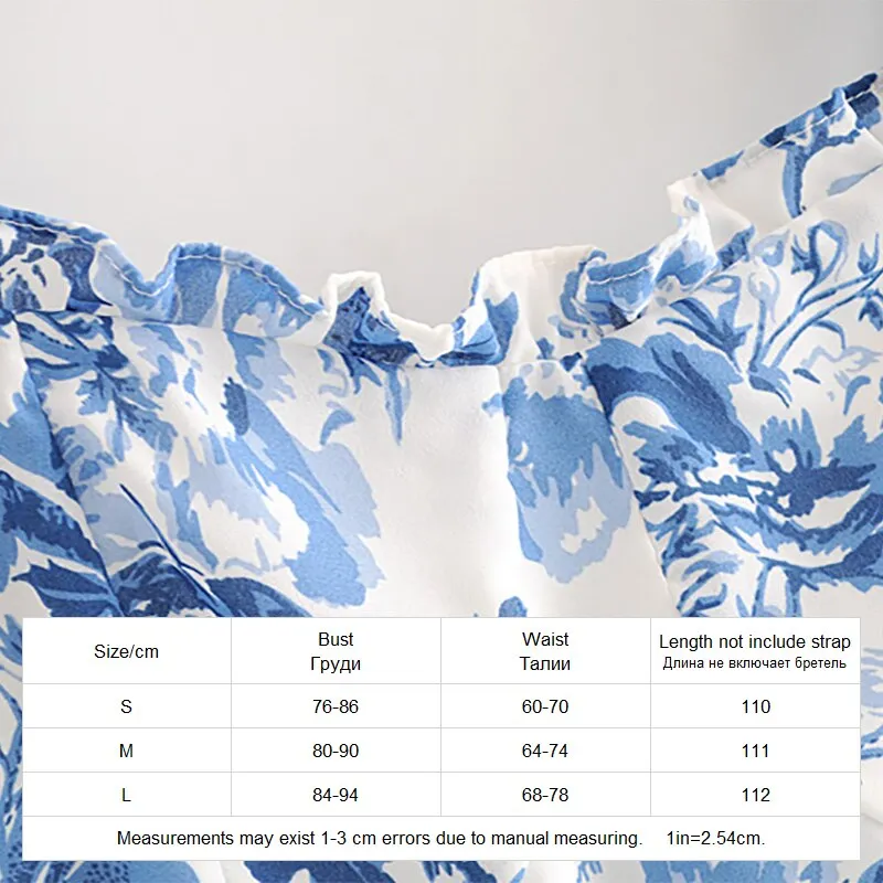 Vintage Style Blue and White Chiffon Dress