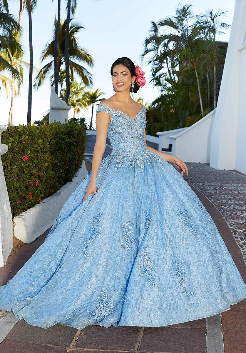 Vizcaya by Morilee Patterned Glitter Quince Dress 89357