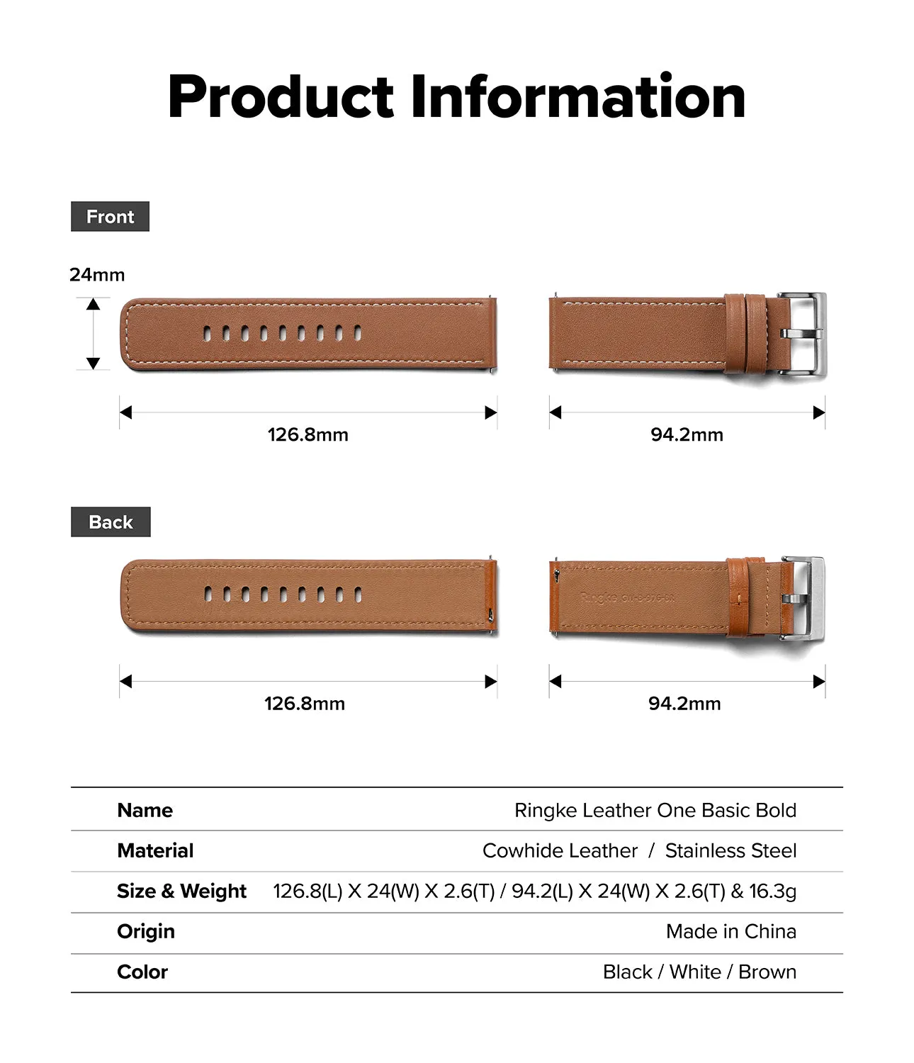 Watch Lug 24mm | Leather One Basic Bold