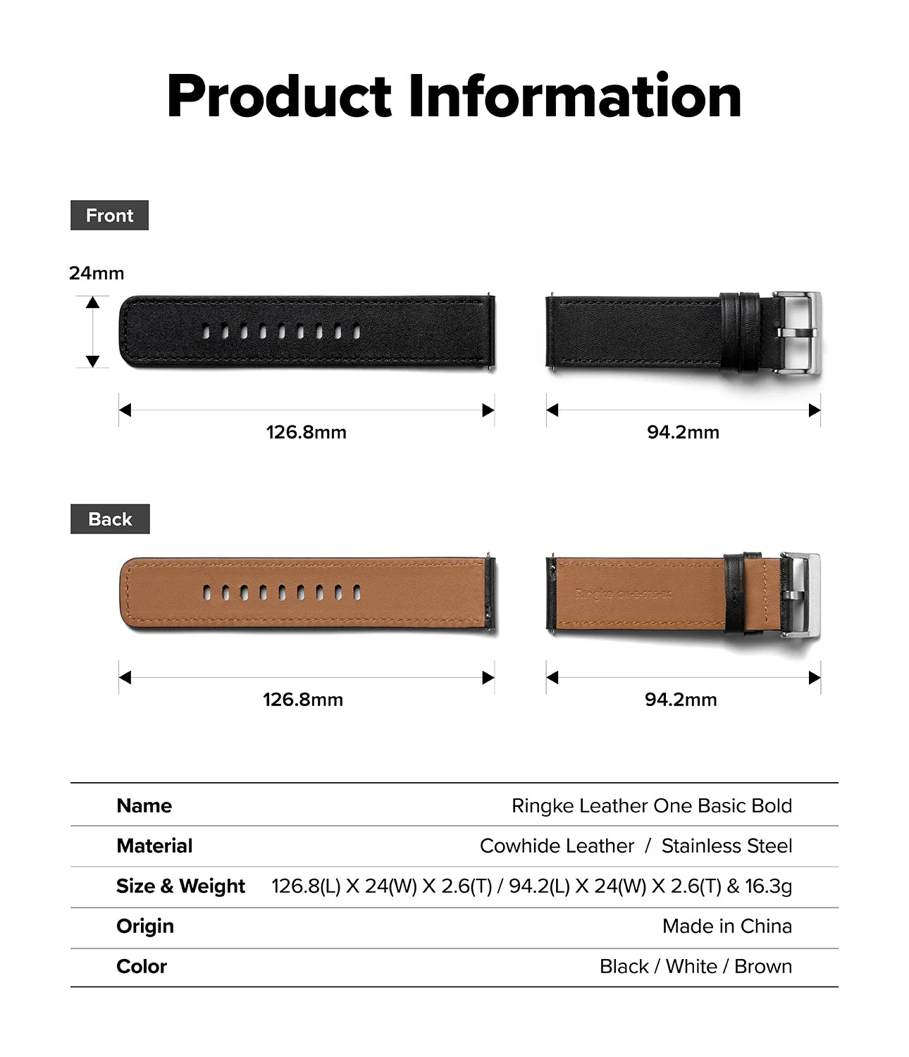 Watch Lug 24mm | Leather One Basic Bold
