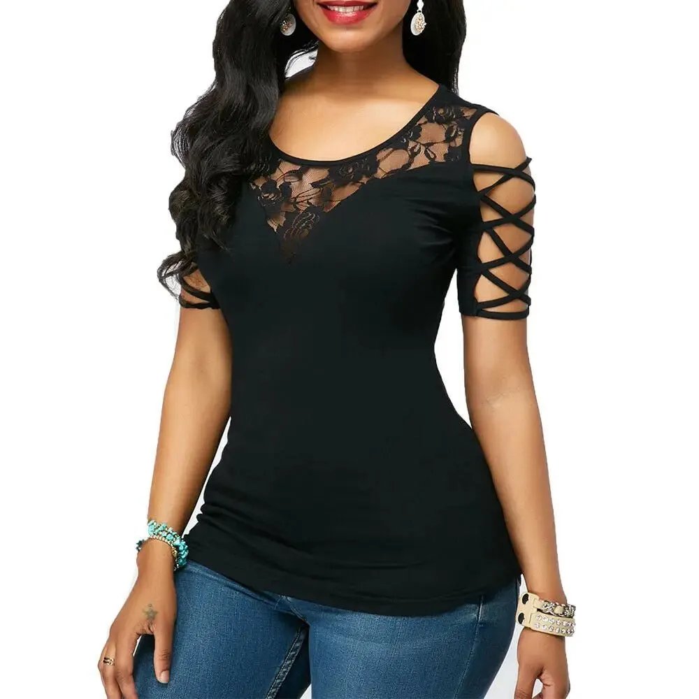 Women's blouse with bow on the sleeves for summer