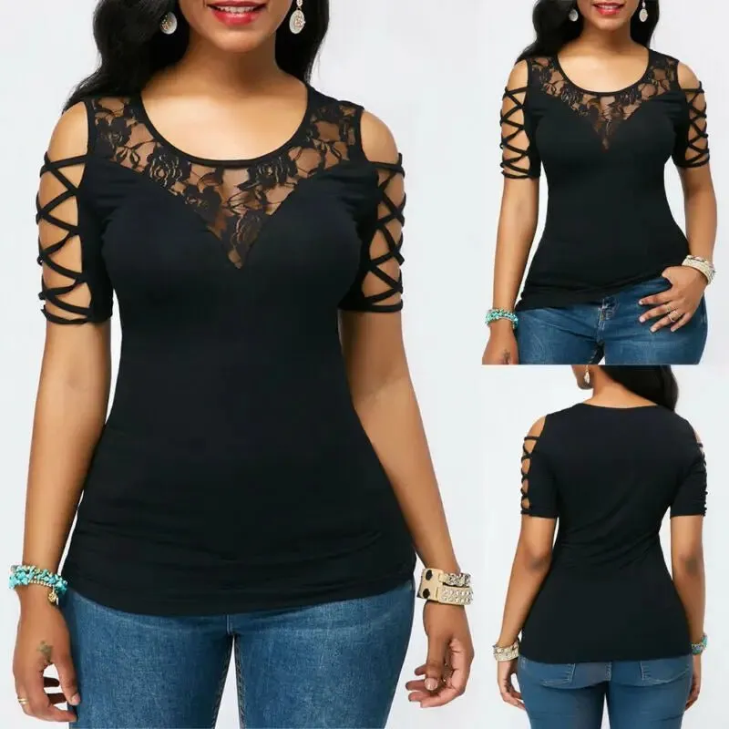 Women's blouse with bow on the sleeves for summer
