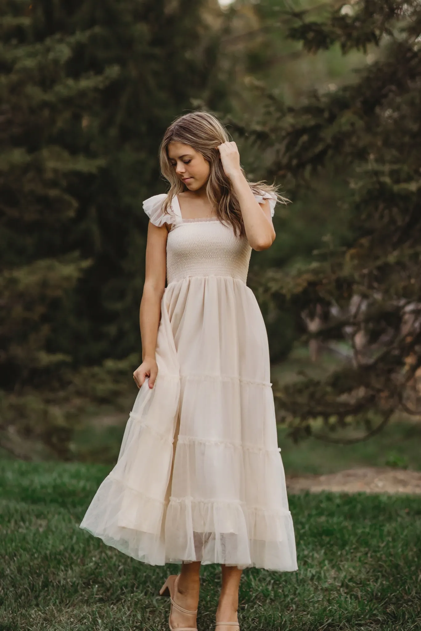 Women's Pia Dress (antique ivory tulle)