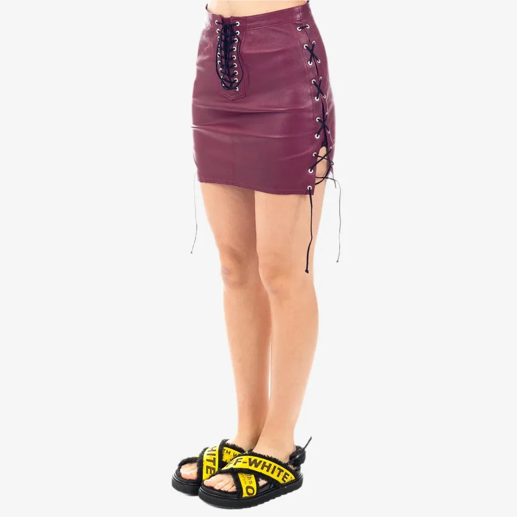 Womens Plonge Side Lace Up Skirt