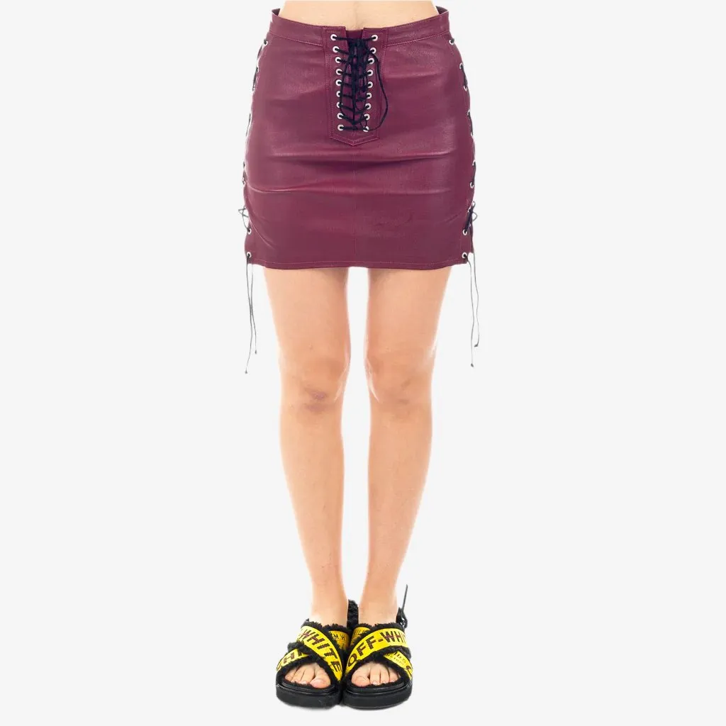 Womens Plonge Side Lace Up Skirt