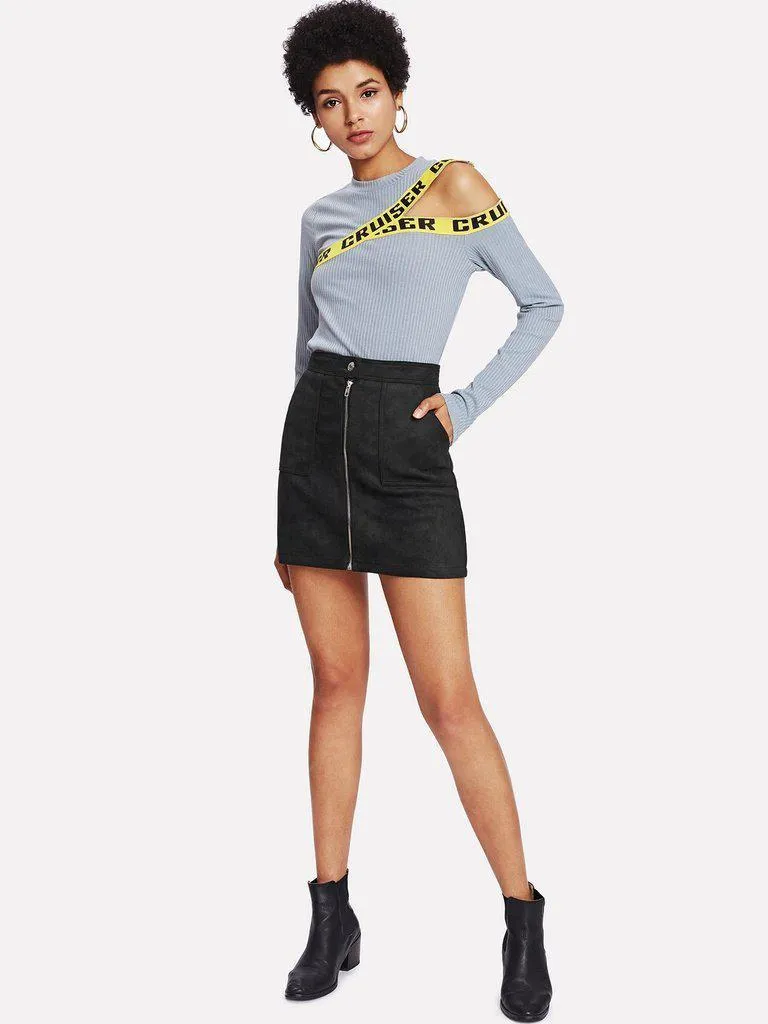 Zip Front Skirt