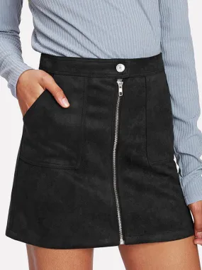 Zip Front Skirt