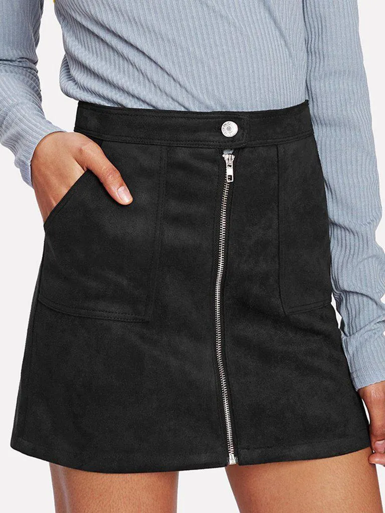 Zip Front Skirt